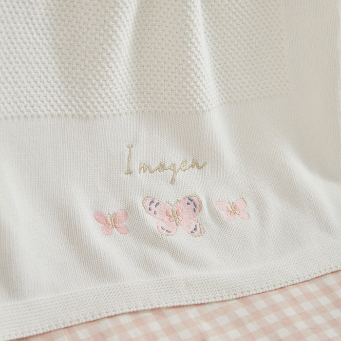 Personalised Pink Butterfly Ivory Shawl
