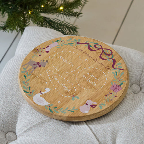 Personalised Pink Christmas Santa Platter