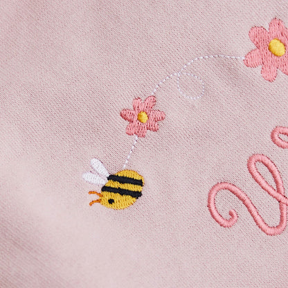 Personalised Pink Floral Bee Sweatshirt