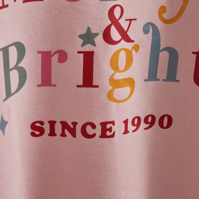 Personalised Pink Ladies "Merry & Bright" Christmas Jumper