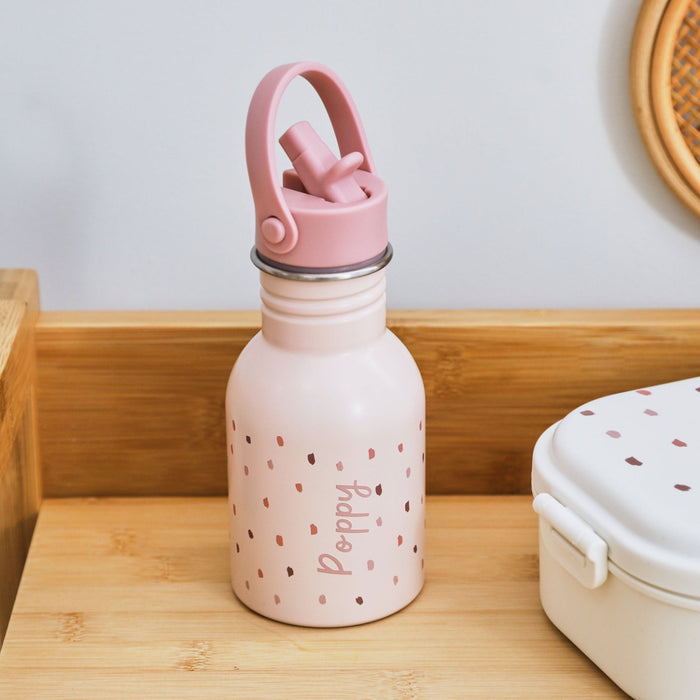 Personalised Pink Spot Water Bottle