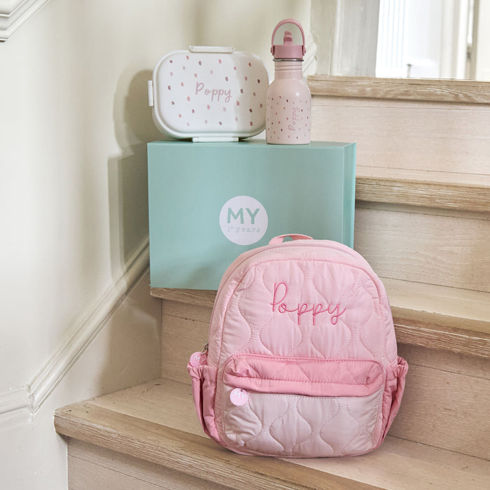 Personalised Pink Spot Water Bottle