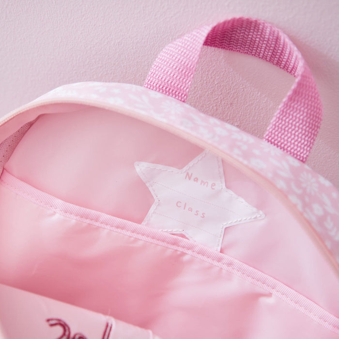 Personalised Pink Unicorn Face Medium Backpack