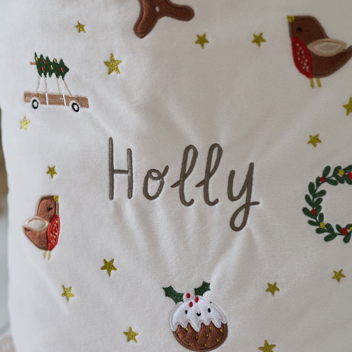 Personalised Plush Neutral Christmas Sack