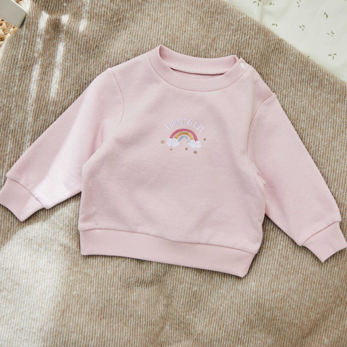 Personalised Rainbow Pink Sweatshirt