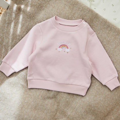 Personalised Rainbow Pink Sweatshirt