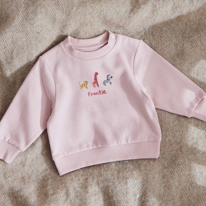 Personalised Safari Pink Sweatshirt