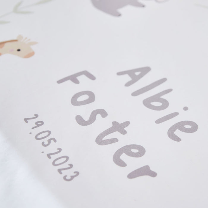 Personalised Safari Wreath Bedding Fitted Sheet