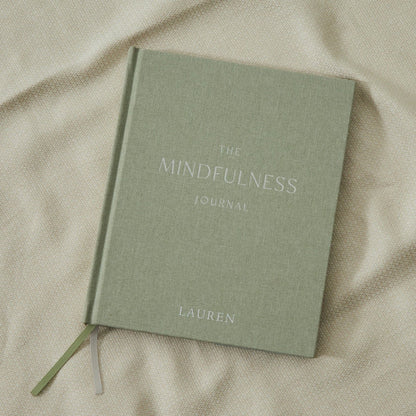 Personalised Sage Linen Mindfulness Journal
