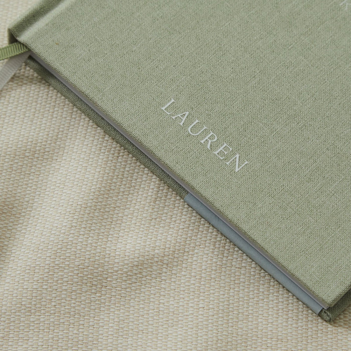 Personalised Sage Linen Mindfulness Journal