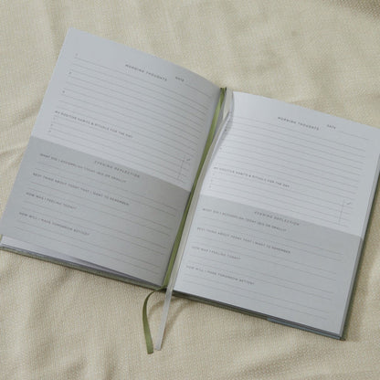 Personalised Sage Linen Mindfulness Journal