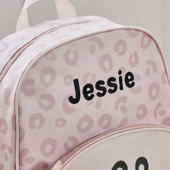 Personalised Snow Leopard Character Medium Backpack
