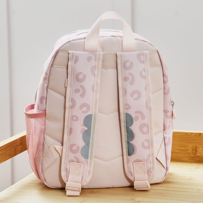 Personalised Snow Leopard Character Medium Backpack