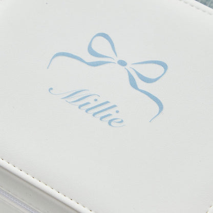 Personalised Something Blue Bow Oblong Jewellery Box