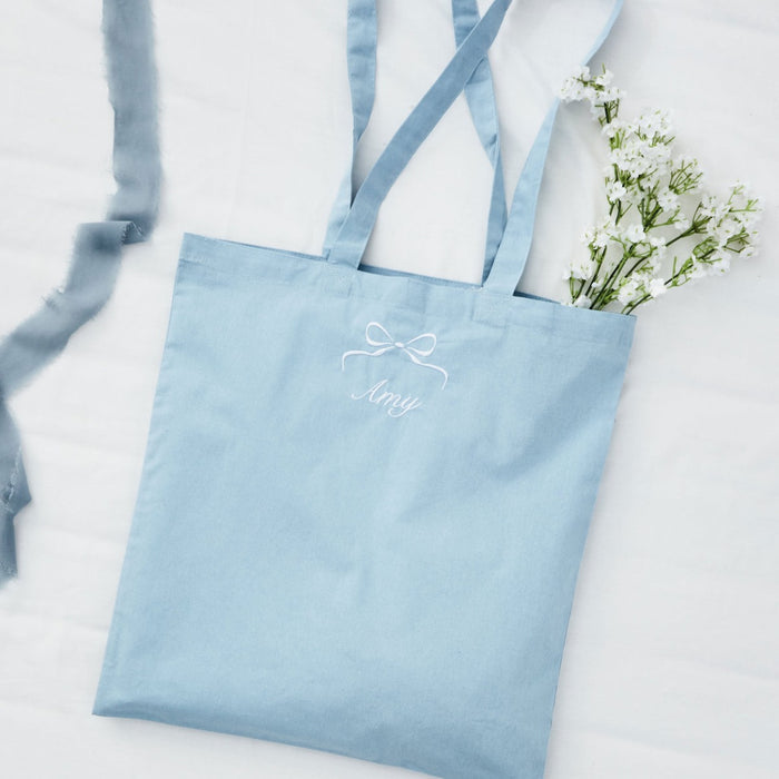 Personalised Something Blue Embroidered Tote Bag