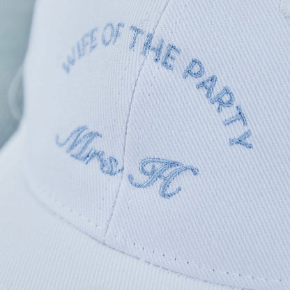Personalised Something Blue Wife Of The Party White Cap