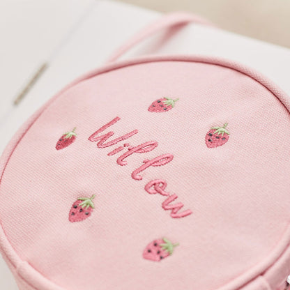 Personalised Strawberry Design Pink Handbag