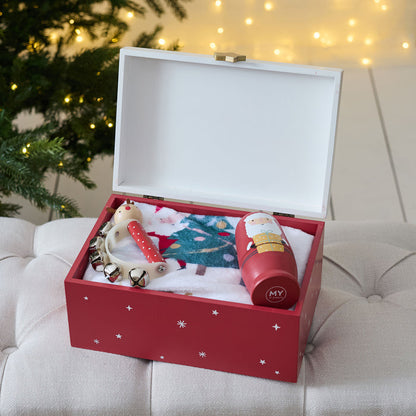 Personalised Wooden Christmas Delivery Red Christmas Eve Box FSC®