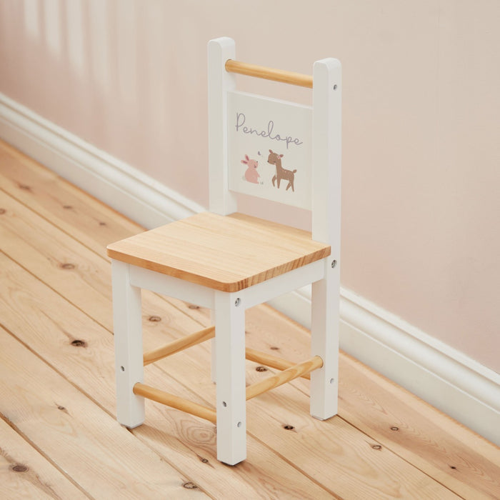 Personalised Woodland Animals Wooden Chair FSC®