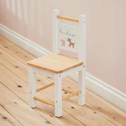 Personalised Woodland Animals Wooden Chair FSC®