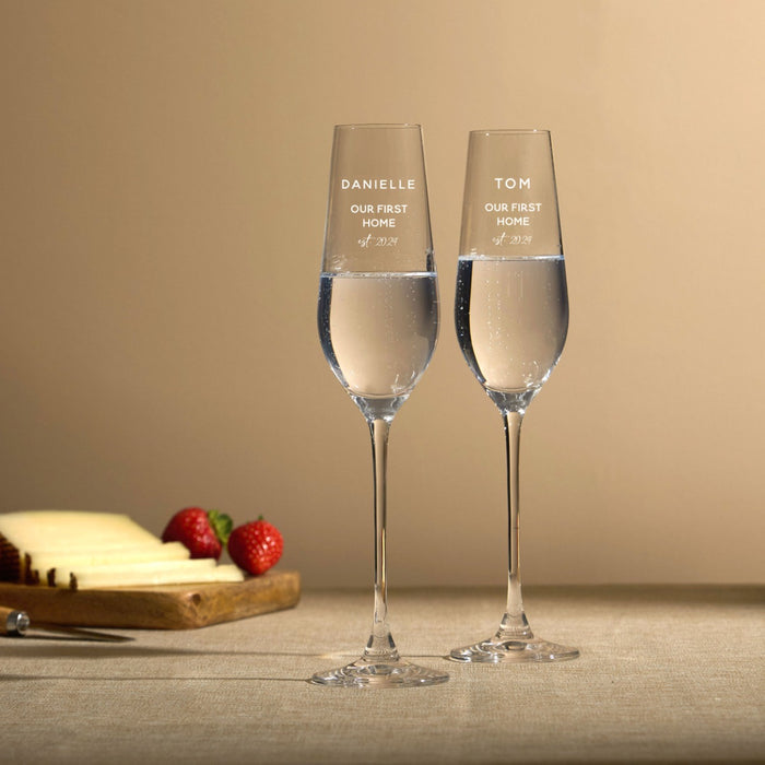 Personalised Your First Home Champagne Flute
