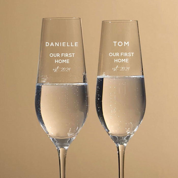 Personalised Your First Home Champagne Flute