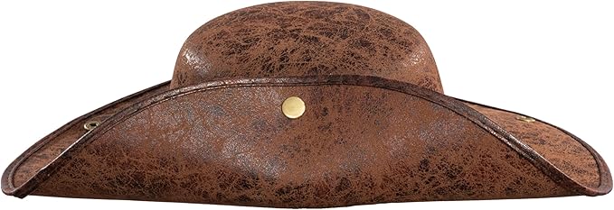 Pirate Hat Tricorn Faux Leather Colonial Renaissance Halloween Cosplay Costume Hat - TVStoreOnline