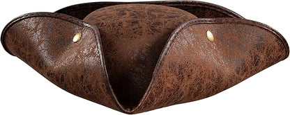 Pirate Hat Tricorn Faux Leather Colonial Renaissance Halloween Cosplay Costume Hat - TVStoreOnline