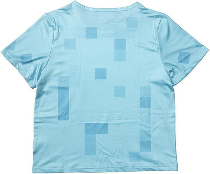Pixelated Blocks Youth Halloween Costume T-Shirt Big Pixel Style Cosplay Top for Kids Blue or Green - TVStoreOnline