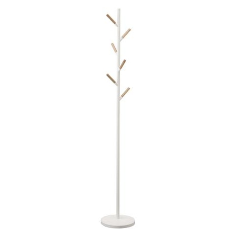 Plain Pole Coat Hanger Rack, 2814, White/Wood