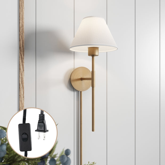 Plug - in Cotton Shade Wall Light - Nathan James