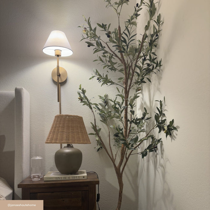 Plug-in Cotton Shade Wall Light - Nathan James