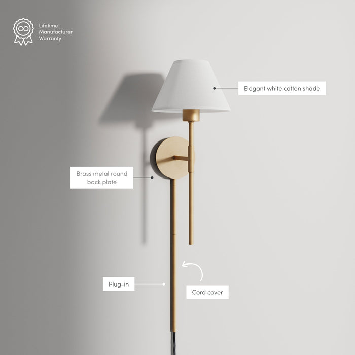 Plug-in Cotton Shade Wall Light - Nathan James