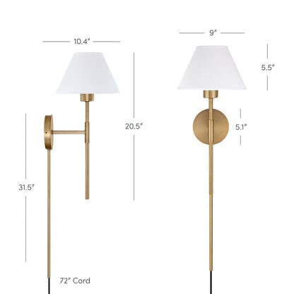 Plug-in Cotton Shade Wall Light - Nathan James