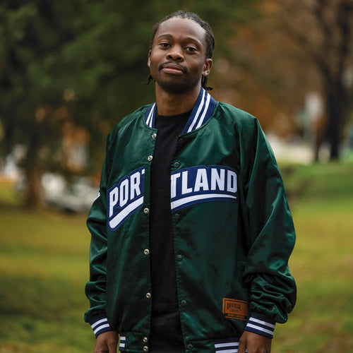 [ portland pickles ] forest green satin bomber - Official League