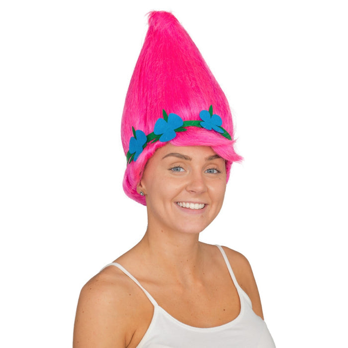 Princess Troll Movie Pink Adult Deluxe Halloween Costume Cosplay Wig - TVStoreOnline