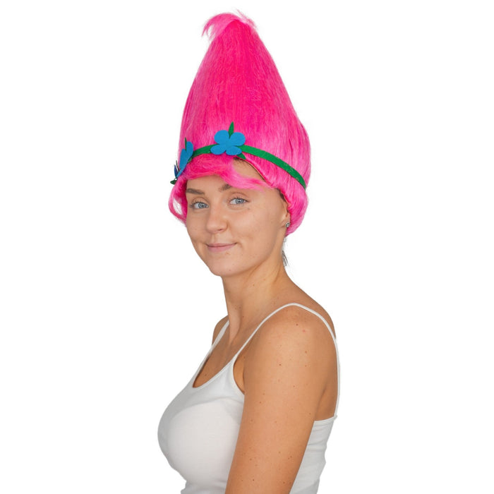 Princess Troll Movie Pink Adult Deluxe Halloween Costume Cosplay Wig - TVStoreOnline