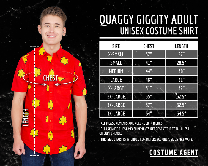 Quaggy Giggity Halloween Cosplay Costume Unisex Button Down Shirt