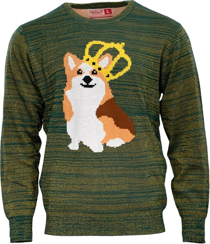 Queen Corgi Holiday Season Adult Unisex Ugly Christmas Sweater - TVStoreOnline
