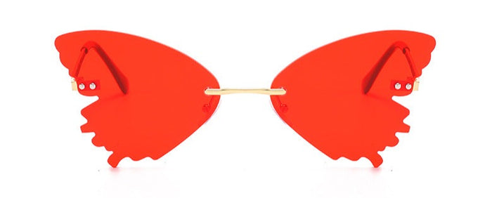 front of glasses on display