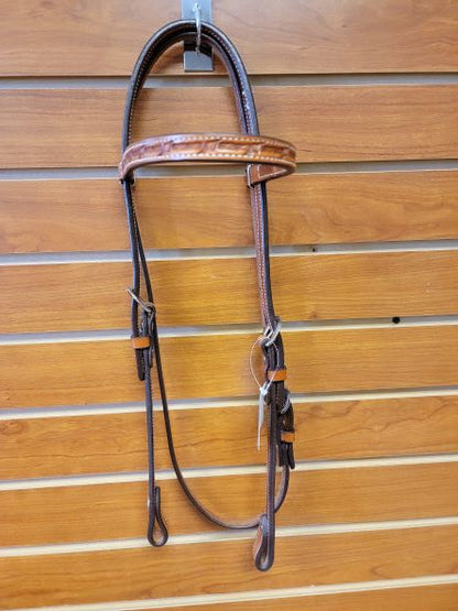 Red Cliff's Tack Western Barbed Wire Stamped Headstall - Final Sale
