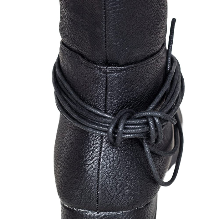 Renaissance Knight DND LARPer Halloween Cosplay Costume Black Boots