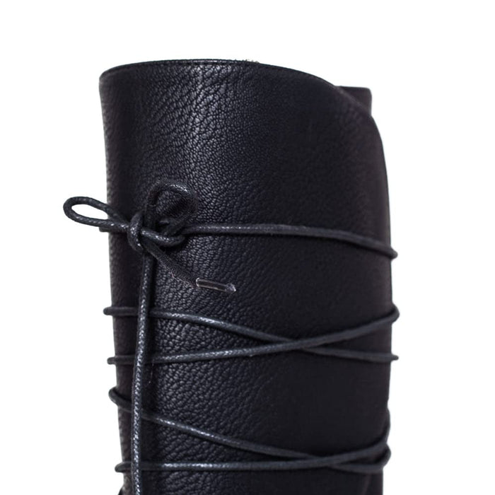 Renaissance Knight DND LARPer Halloween Cosplay Costume Black Boots