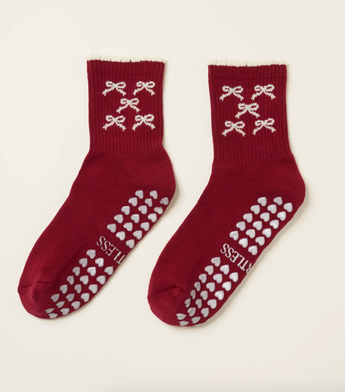Ribbon Petal Grip Sock