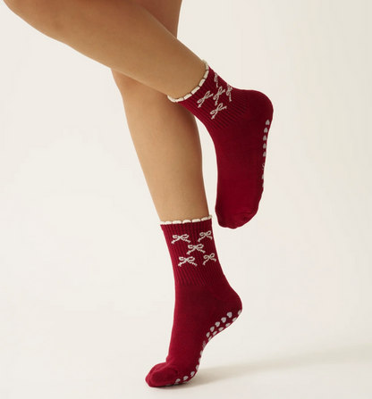 Ribbon Petal Grip Sock