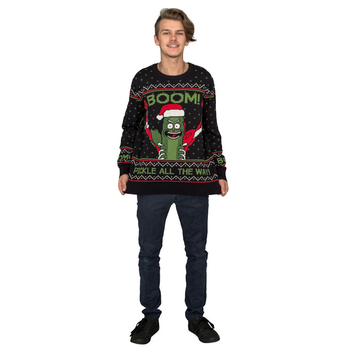Rick and Morty Boom! PickleRick Adult Ugly Christmas Sweater