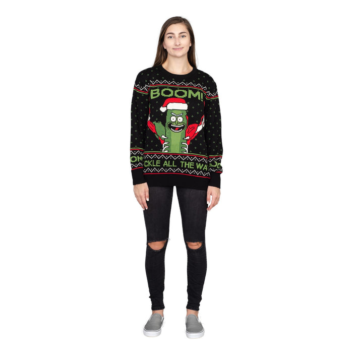 Rick and Morty Boom! PickleRick Adult Ugly Christmas Sweater