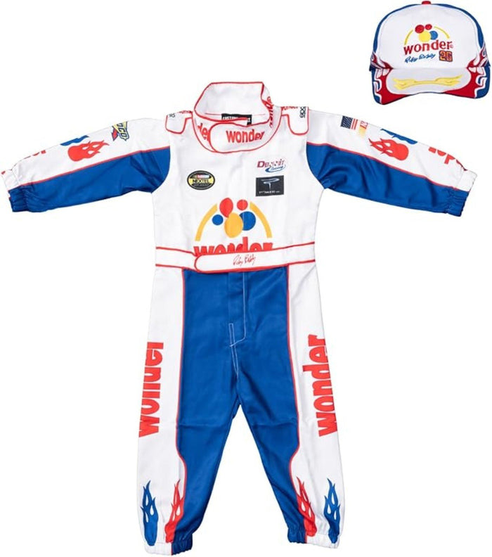Ricky Bobby Movie Kids Toddler Halloween Costume Cosplay Jumpsuit & Hat - TVStoreOnline