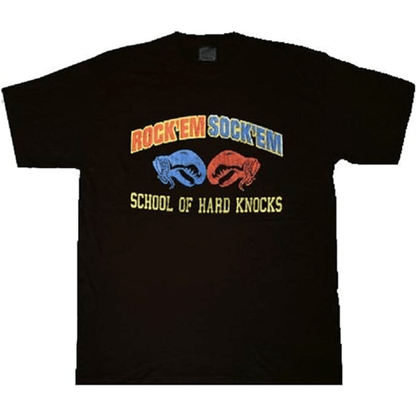 Rock'em Sock'em Robots Hard Knocks Black Tee T-Shirt - TVStoreOnline