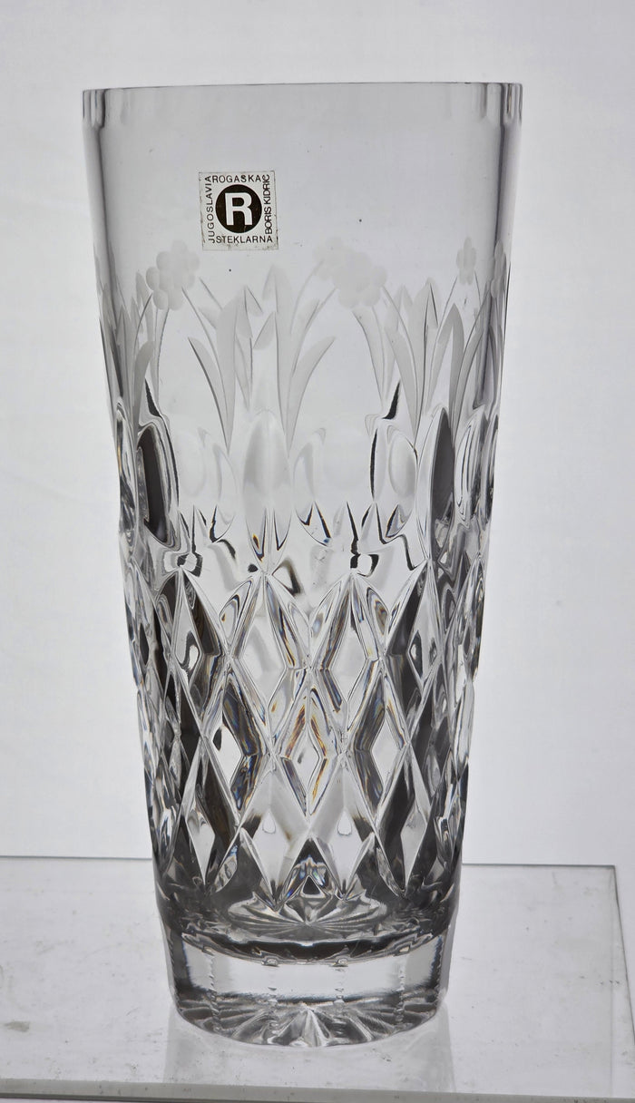 Rogaska Hand Cut glass vase 24% lead crystal